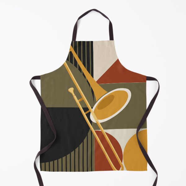 Item preview, Bauhaus Trombone Art | Minimalist Brass Instrument Print | Mid-Century Modern Jazz Print | Abstract Geometric Music Decor designed and sold by Studio pod Burom.