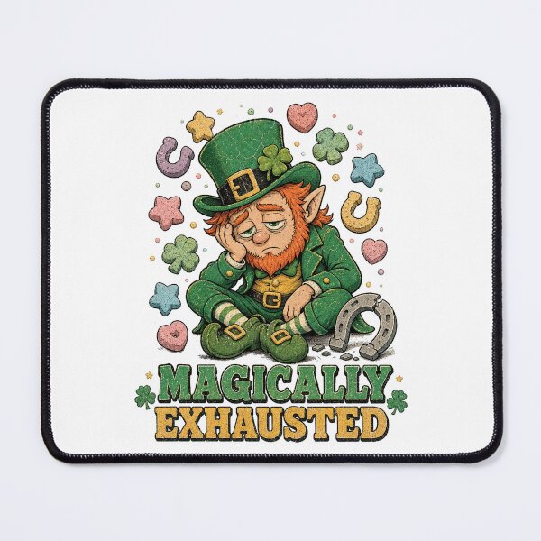 Item preview, Magically Exhausted Funny Leprechaun Tee designed and sold by CerealBoxInk.