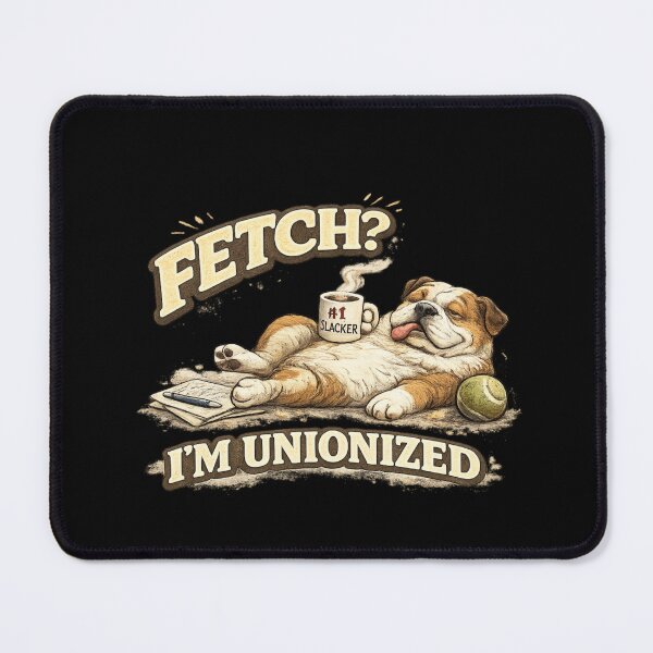 Item preview, Fetch? I'm Unionized Funny Lazy Bulldog Dog Humor designed and sold by PunchDrop.