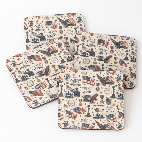 Item preview, Vintage Veterans Day Tribute Pattern designed and sold by Military Insignia Products.