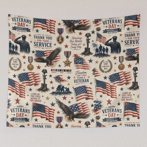 Item preview, Vintage Veterans Day Tribute Pattern designed and sold by Military Insignia Products.