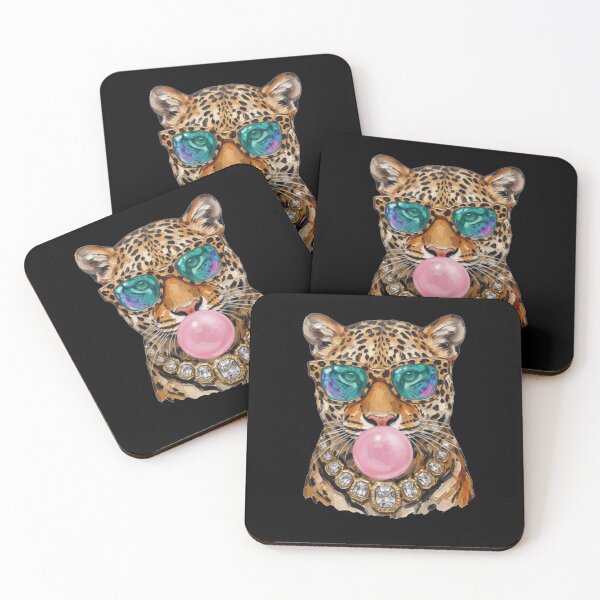 Item preview, Stylish Leopard with Sunglasses & Bubble Gum | Glam Animal Fashion designed and sold by Gbriel3.