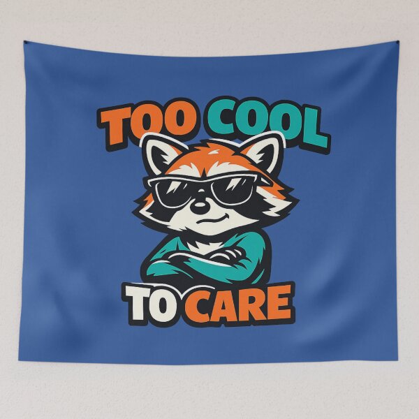 Item preview, Too Cool to Care – Cute Raccoon with Sunglasses Cartoon Design designed and sold by ArtisticHeart21.