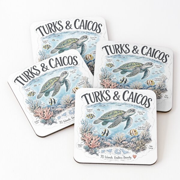 Item preview, Turks and Caicos Islands Underwater Sketch Caribbean Sea designed and sold by JIGUWORLD.