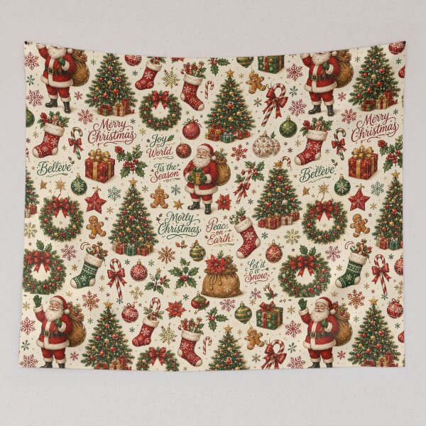 Item preview, Vintage Santa Christmas Wrapping Paper Pattern designed and sold by Military Insignia Products.