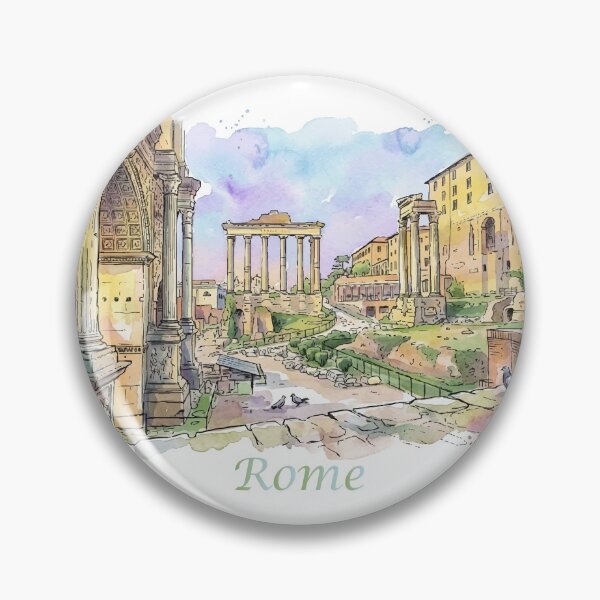 Item preview, Rome Italy Roman Forum Arch Watercolor Art designed and sold by NareArt.