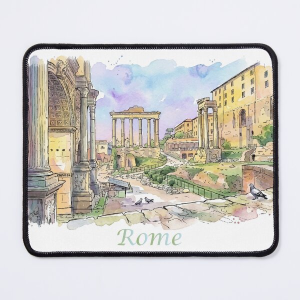 Item preview, Rome Italy Roman Forum Arch Watercolor Art designed and sold by NareArt.