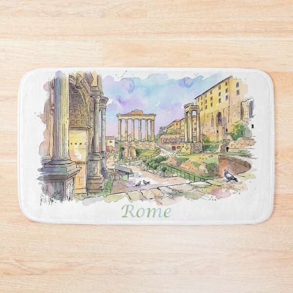 Item preview, Rome Italy Roman Forum Arch Watercolor Art designed and sold by NareArt.