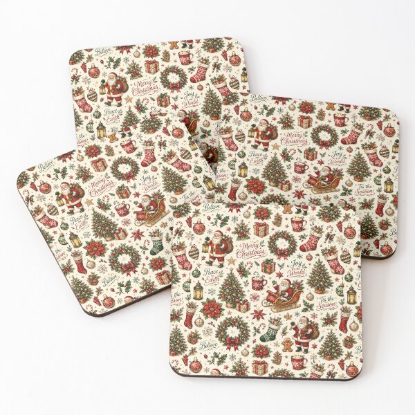 Item preview, Vintage Christmas Collage Pattern designed and sold by Military Insignia Products.
