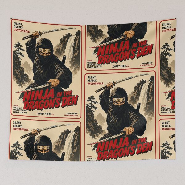 Item preview, Ninja in the Dragon's Den Vintage Ninja Movie Poster Art designed and sold by obstinator.