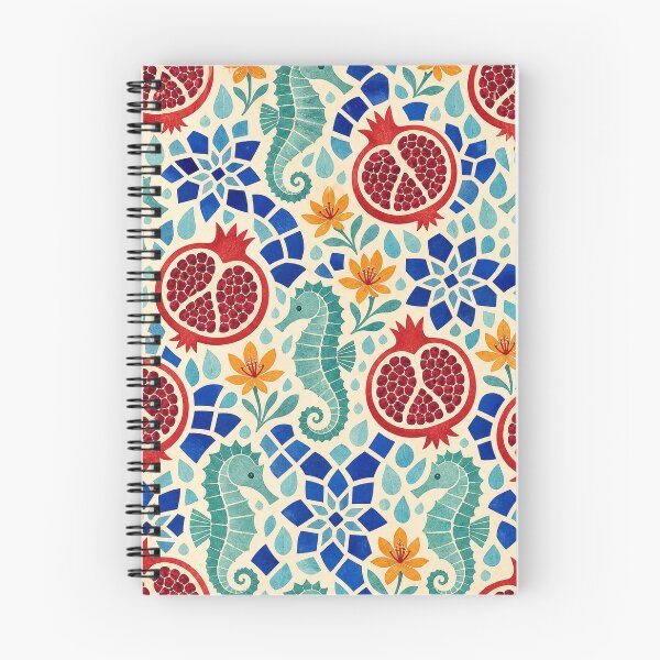 Item preview, Pomegranate Seahorse Mosaic Pattern designed and sold by aihrgdesign.
