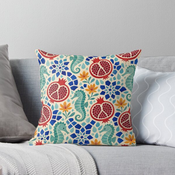 Item preview, Pomegranate Seahorse Mosaic Pattern designed and sold by aihrgdesign.
