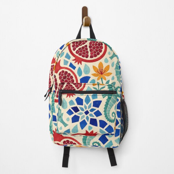 Item preview, Pomegranate Seahorse Mosaic Pattern designed and sold by aihrgdesign.