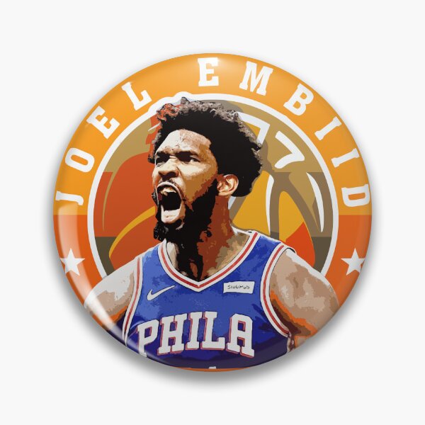Item preview, Joel Embiid Basketball Portrait Artwork with Circular Typography Graphic Design designed and sold by Zigmak.