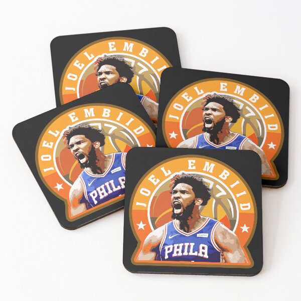Item preview, Joel Embiid Basketball Portrait Artwork with Circular Typography Graphic Design designed and sold by Zigmak.