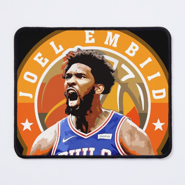 Item preview, Joel Embiid Basketball Portrait Artwork with Circular Typography Graphic Design designed and sold by Zigmak.