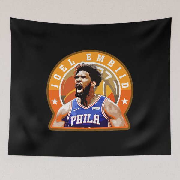 Item preview, Joel Embiid Basketball Portrait Artwork with Circular Typography Graphic Design designed and sold by Zigmak.
