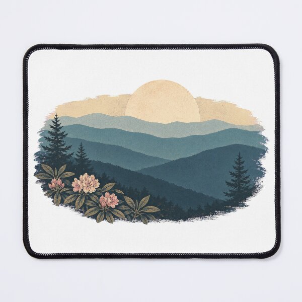Item preview, Blue Ridge Morning | Vintage Appalachian Mountains | Retro Layered Landscape designed and sold by Rewind Society.