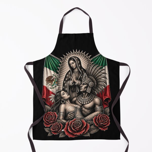 Item preview, Virgen De Guadalupe Aztec Warrior Mexico Mexican Flag designed and sold by HechoEnAztlan.