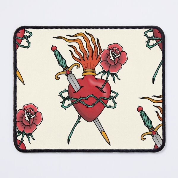 Item preview, Burning Heart Dagger & Rose designed and sold by SoulArtLove.