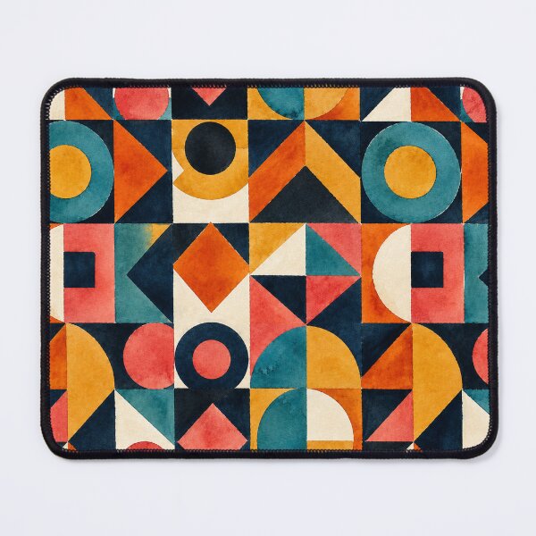 Item preview, Watercolor Geometric Mosaic Pattern Mid Century Abstract Design designed and sold by TM DESIGNS AND MORE.