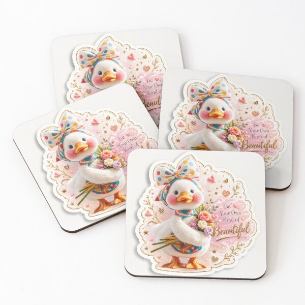 Item preview, Cute Floral Duck Sticker | Be Your Own Kind of Beautiful | Kawaii Plush Art designed and sold by Arts121.
