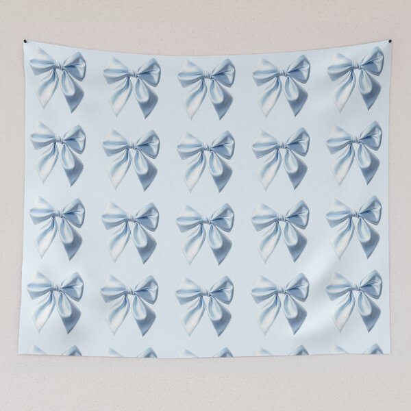 Item preview, Light Blue Satin Bow Aesthetic Coquette Ribbon designed and sold by jianina-alondra.