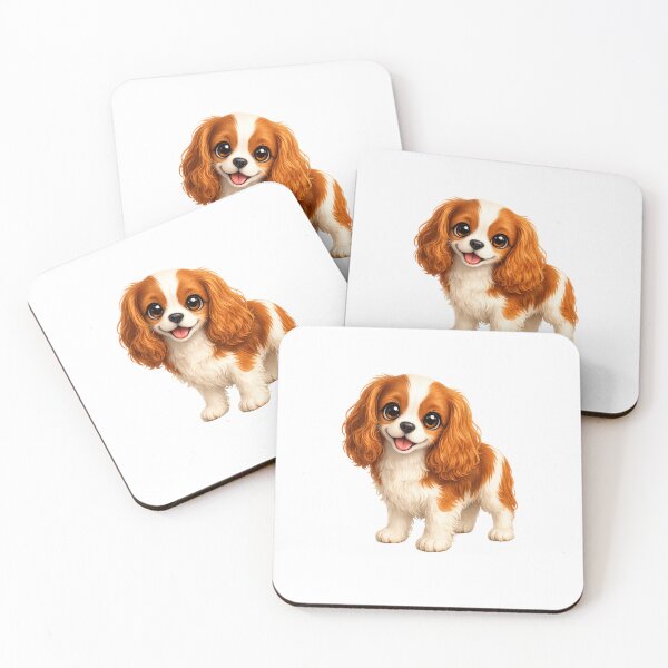 Item preview, Cute Cavalier King Charles Spaniel Puppy Illustration  designed and sold by BackgroundND.