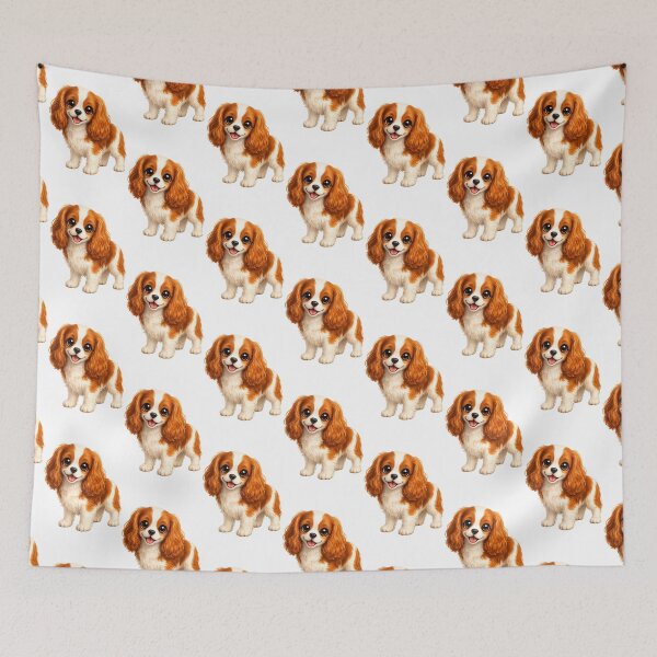 Item preview, Cute Cavalier King Charles Spaniel Puppy Illustration  designed and sold by BackgroundND.