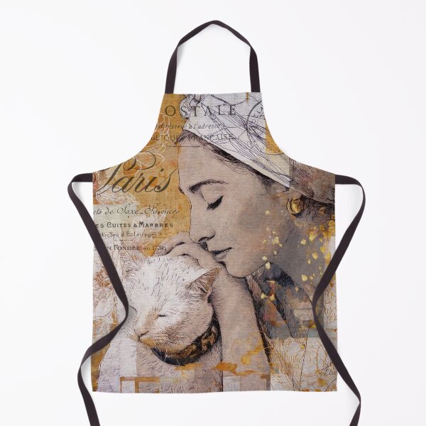 Item preview, Woman And Cat In A Floral Collage Dream designed and sold by AmairaPhotoArt.