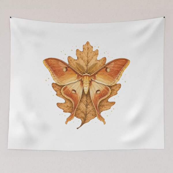 Item preview, Autumn Luna Moth Rust Gold Fall Moth Art designed and sold by DreamelleStudio.