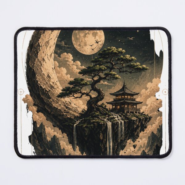 Item preview, Moonlit Japanese Floating Temple designed and sold by Del4xe.