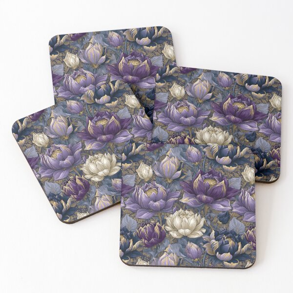 Item preview, Classic Lotus Texture  - Retro Flower Floral - Wedding Anniversary Gifts designed and sold by RoyalStarsPatts.