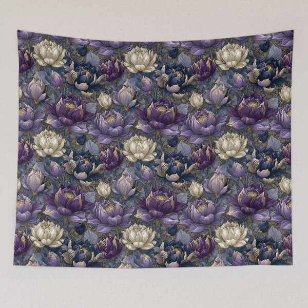 Item preview, Classic Lotus Texture  - Retro Flower Floral - Wedding Anniversary Gifts designed and sold by RoyalStarsPatts.