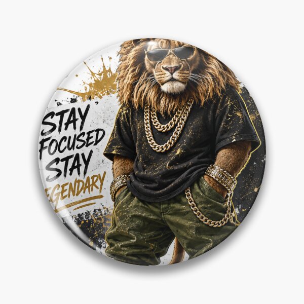 Item preview, Street King Lion Sticker | Stay Focused Stay Legendary | Urban Graffiti Animal Art designed and sold by Arts121.