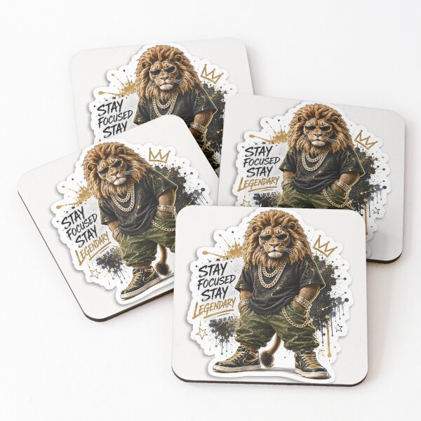Item preview, Street King Lion Sticker | Stay Focused Stay Legendary | Urban Graffiti Animal Art designed and sold by Arts121.