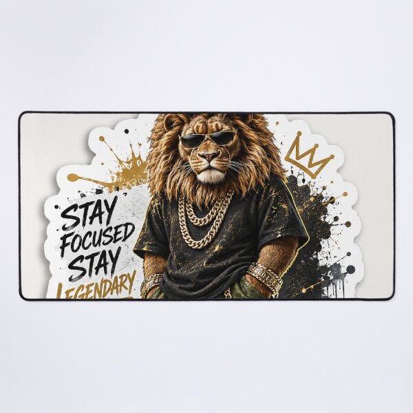 Item preview, Street King Lion Sticker | Stay Focused Stay Legendary | Urban Graffiti Animal Art designed and sold by Arts121.