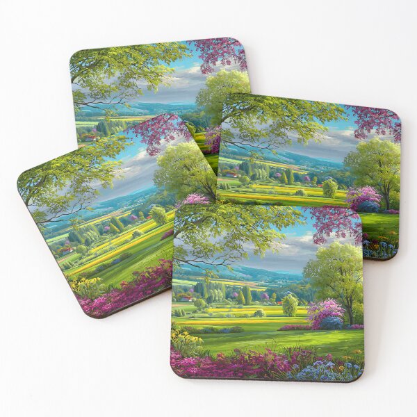 Item preview, Vibrant Spring Landscape with Colorful Flowers designed and sold by Artessie.