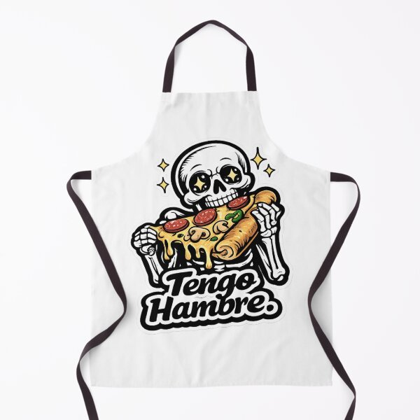 Item preview, Cute Chibi Skeleton Eating Pizza – "Tengo Hambre" Funny Spanish Sticker | Kawaii Skull Pizza Lover | designed and sold by SkeletonMood.