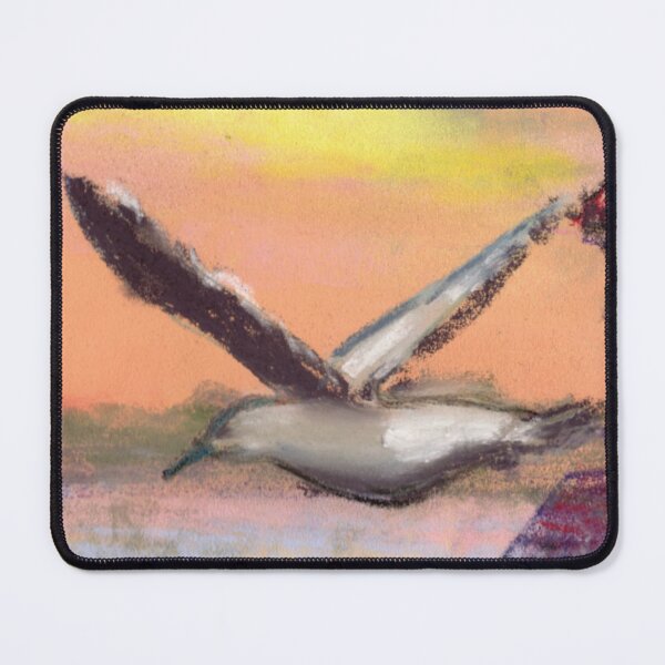 Item preview, Seagull and Lighthouse Sunset - Coastal Watercolor Painting designed and sold by WaterColorCats1.