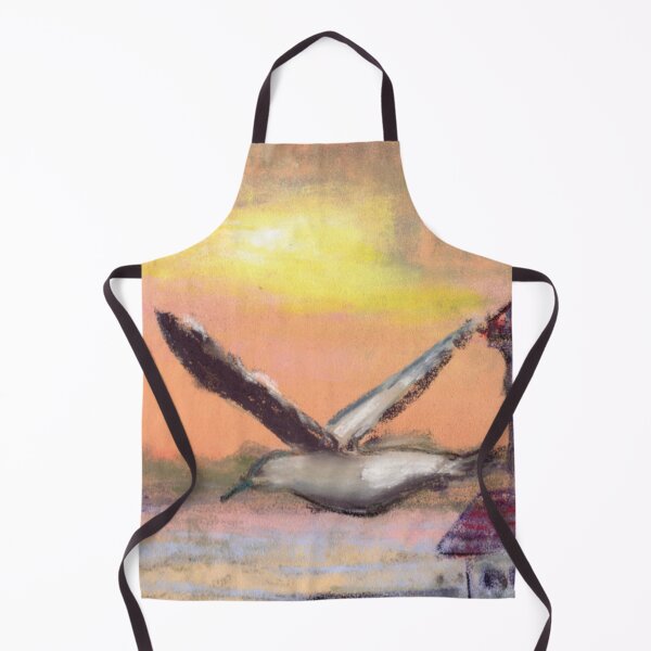 Item preview, Seagull and Lighthouse Sunset - Coastal Watercolor Painting designed and sold by WaterColorCats1.