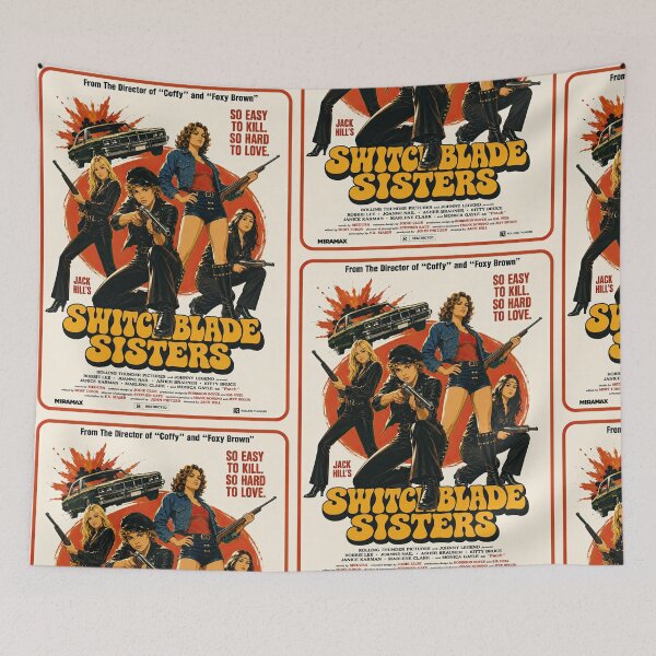 Item preview, Switchblade Sisters Jack Hill Vintage Grindhouse Movie Poster designed and sold by obstinator.