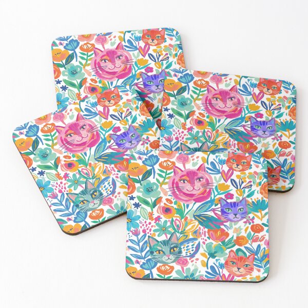 Item preview,  Modern abstract cats in a flowers pattern  designed and sold by Mevissart.
