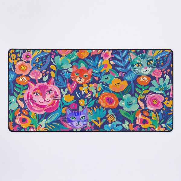 Item preview, Modern abstract cats in a flowers pattern designed and sold by Mevissart.