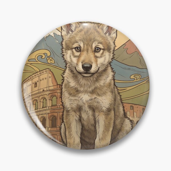 Item preview, ITALIA Travel Illustration - Art Nouveau Wolf Sitting designed and sold by ZUMERI.