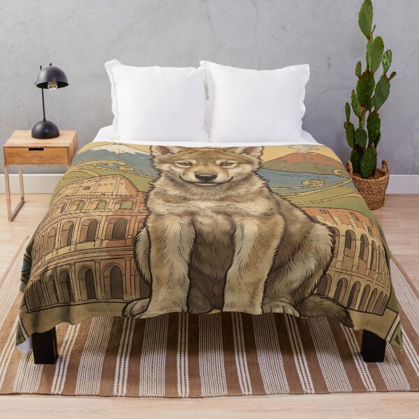 Item preview, ITALIA Travel Illustration - Art Nouveau Wolf Sitting designed and sold by ZUMERI.