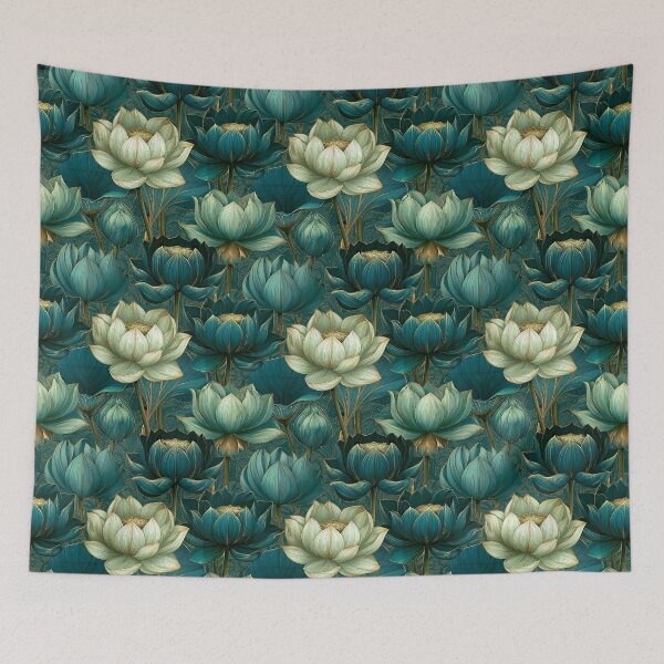 Item preview, Trendy Lotus  - Flower Garden Pattern - Bridesmaid Gifts designed and sold by RoyalStarsPatts.