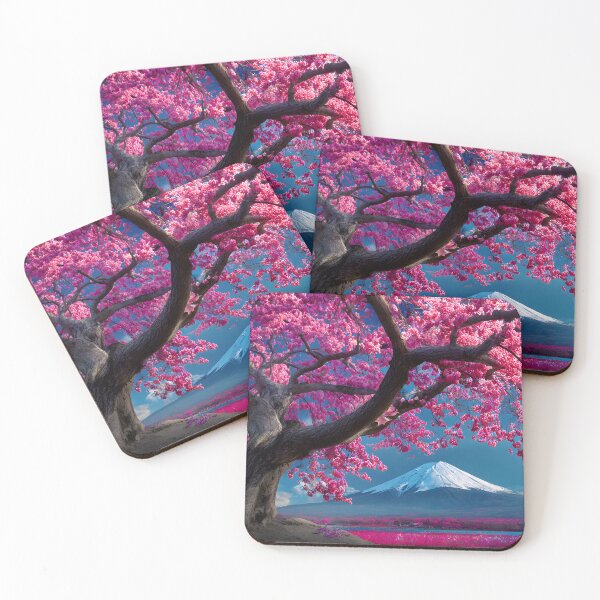 Item preview, Vibrant Cherry Blossom Tree with Mount Fuji Backdrop designed and sold by Artessie.