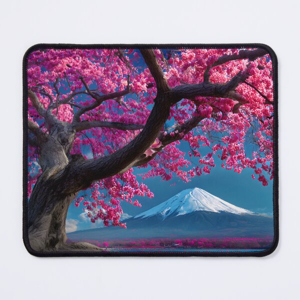 Item preview, Vibrant Cherry Blossom Tree with Mount Fuji Backdrop designed and sold by Artessie.