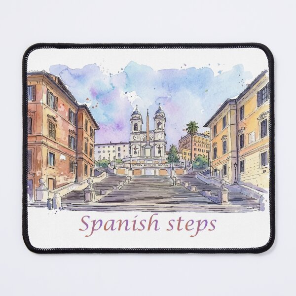 Item preview, Rome Italy Spanish Steps Watercolor Art designed and sold by NareArt.